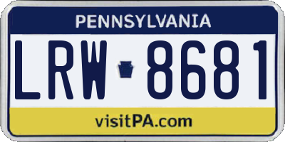 PA license plate LRW8681