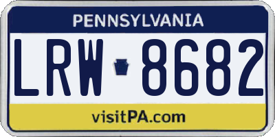 PA license plate LRW8682