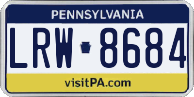PA license plate LRW8684