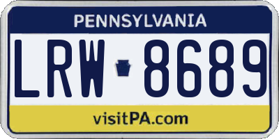 PA license plate LRW8689