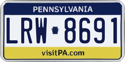 PA license plate LRW8691
