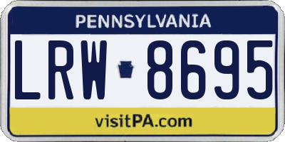 PA license plate LRW8695