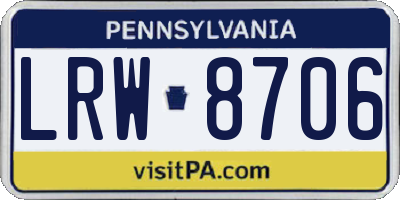 PA license plate LRW8706