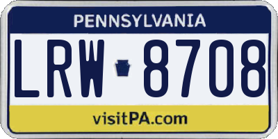 PA license plate LRW8708