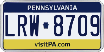 PA license plate LRW8709