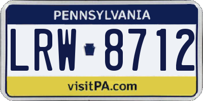 PA license plate LRW8712