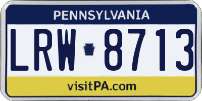 PA license plate LRW8713