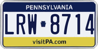 PA license plate LRW8714