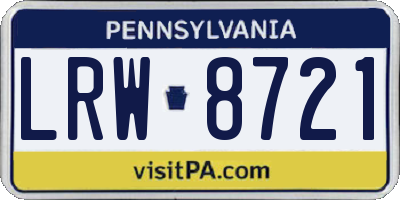 PA license plate LRW8721