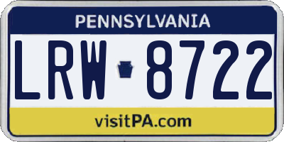 PA license plate LRW8722