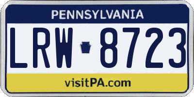 PA license plate LRW8723