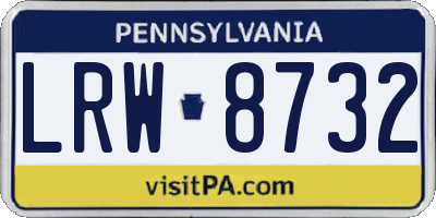 PA license plate LRW8732