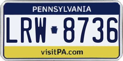 PA license plate LRW8736