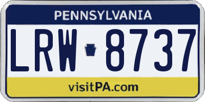 PA license plate LRW8737