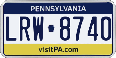 PA license plate LRW8740