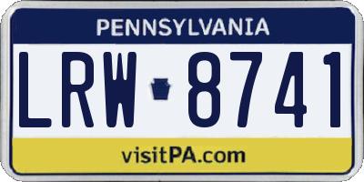 PA license plate LRW8741