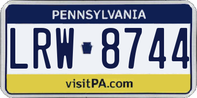 PA license plate LRW8744