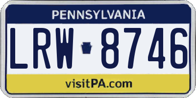 PA license plate LRW8746