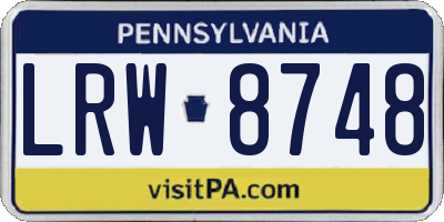 PA license plate LRW8748