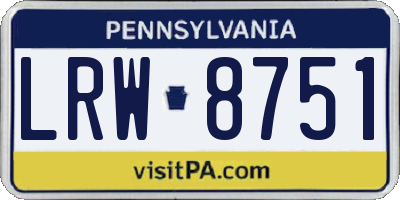 PA license plate LRW8751