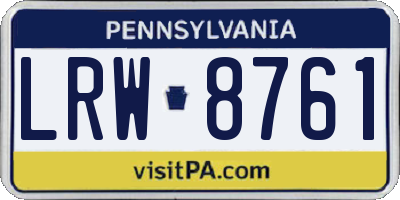 PA license plate LRW8761