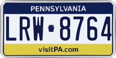 PA license plate LRW8764
