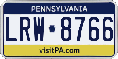 PA license plate LRW8766