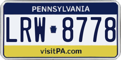 PA license plate LRW8778