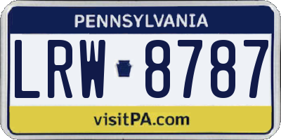 PA license plate LRW8787