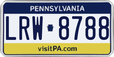 PA license plate LRW8788