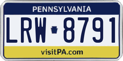 PA license plate LRW8791