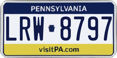 PA license plate LRW8797