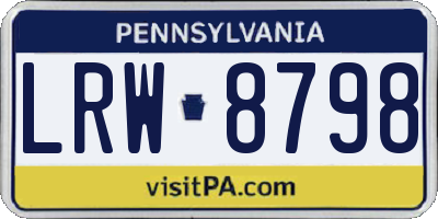 PA license plate LRW8798