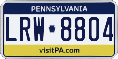 PA license plate LRW8804