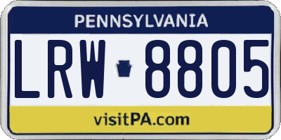 PA license plate LRW8805