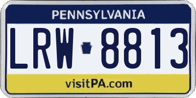 PA license plate LRW8813