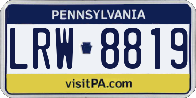 PA license plate LRW8819