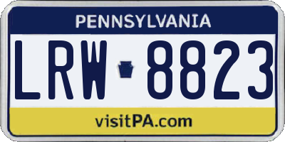 PA license plate LRW8823