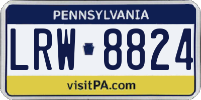 PA license plate LRW8824