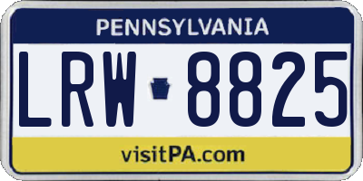 PA license plate LRW8825
