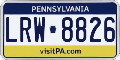 PA license plate LRW8826