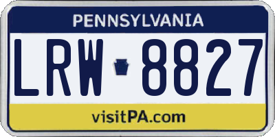 PA license plate LRW8827