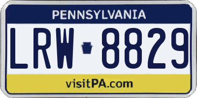 PA license plate LRW8829