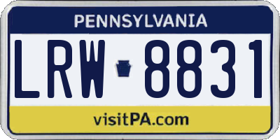 PA license plate LRW8831