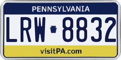 PA license plate LRW8832
