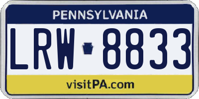 PA license plate LRW8833
