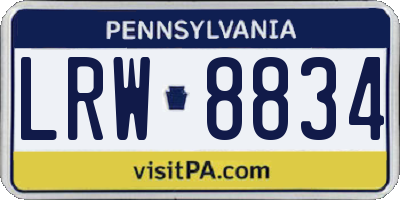 PA license plate LRW8834