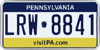 PA license plate LRW8841