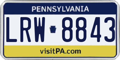 PA license plate LRW8843