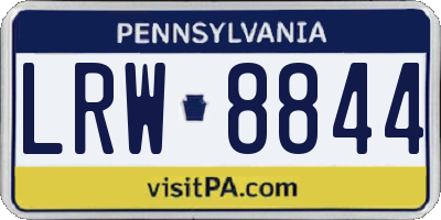 PA license plate LRW8844